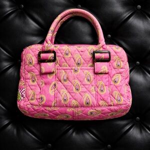 Vera Bradley Pink Paisley Quilted Satchel